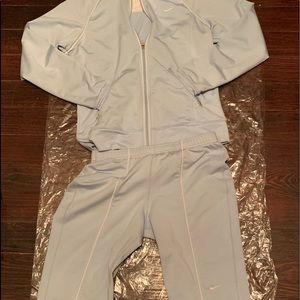Powder blue nike Capri 2piece 3m reflect zip liner